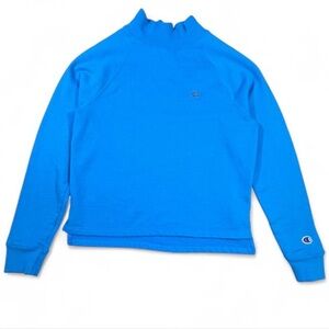 Champion cropped sweatshirt in bright blue with embroidered logo detail small